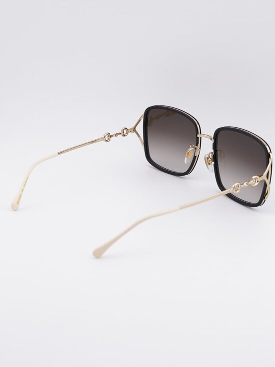 Gucci GG1016SK 004 Sunglasses Black Square Frame, Brown Lenses main image 12